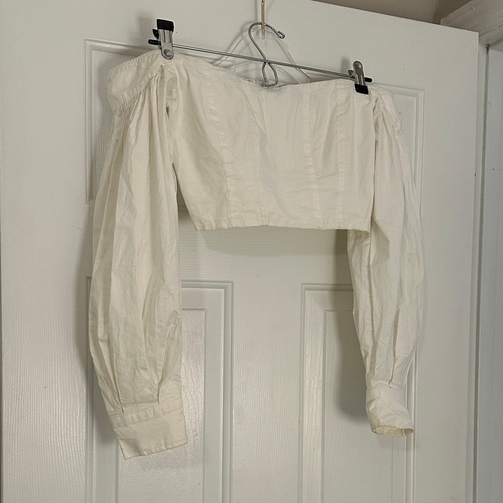 SHEIN White Off-Shoulder Crop Top